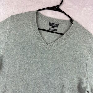 Galeries Lafayette Sweater Mens Large Mint Green 100% Cashmere V Neck